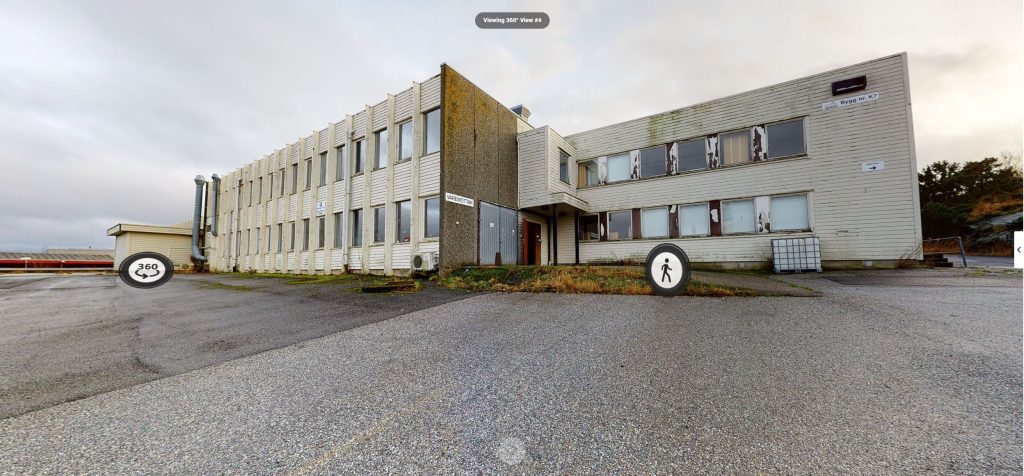 3D-visning av bygg fra utsiden. 